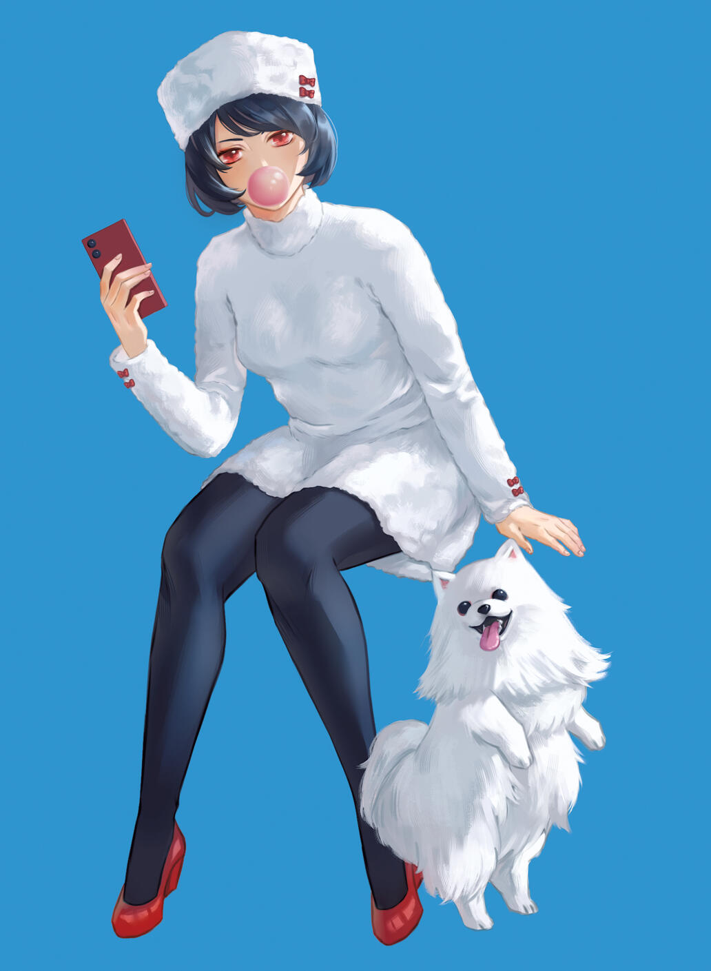 A girl and her pom A girl and her pom