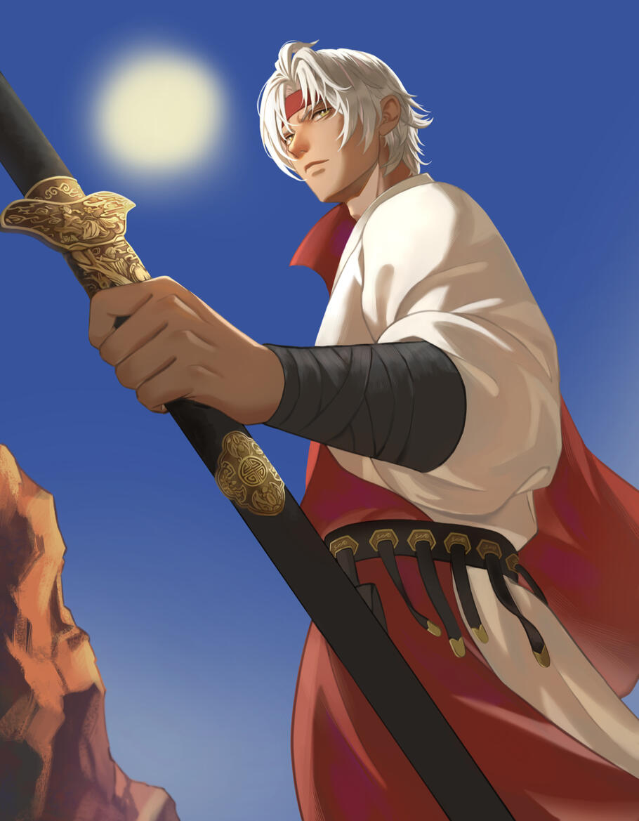 Thancred but as a wuxia hero